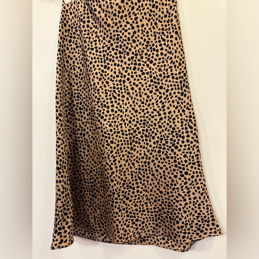 Loft Pull-On Leopard Print Midi Skirt